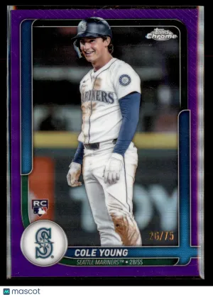 2026 Topps Cole Young #15 Flagship Collection Chrome Purple (Series Two) SN
