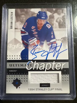 Brian Leetch Ultimat Chapter Stanley Cup Game Used Jersey Auto