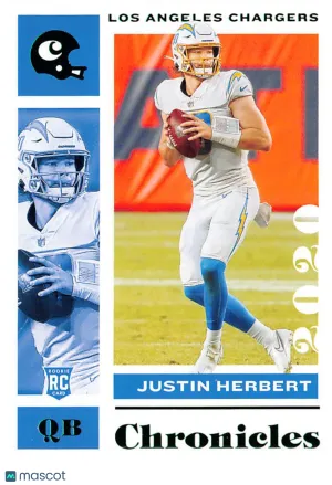 2021 Panini Chronicles Football Justin Herbert Rookie RC #53 Los Angeles Chargers
