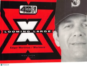 2002 Upper Deck 40-Man Looming Large Edgar Martinez /250 Game-Worn Jersey #L-EM Seattle Mariners