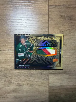 Brock Faber Rookie Black Obsidian Patch /35 front