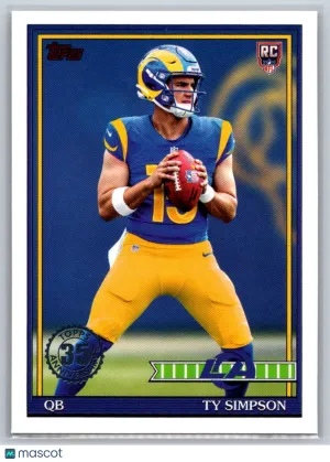 2026 Topps Flagship 91TR-2 Ty Simpson 1991 Topps Football Rookies Rams