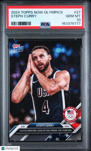 2024 Topps Now Olympic Games Steph Curry #27 "Night Night" PSA 10