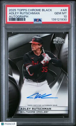 2025 Topps Chrome Black Autographs Adley Rutschman #AR PSA 10 front