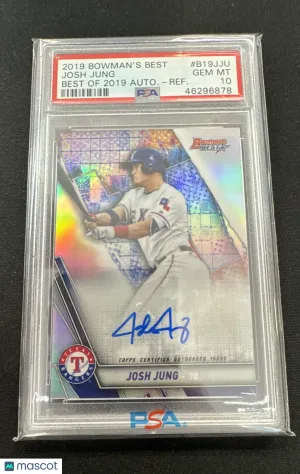 2019 Bowman's Best Josh Jung #B19-JJU Refractor Parallel/Variety Rookie Insert PSA 10