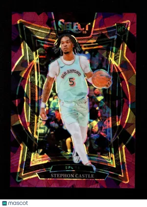 Stephon Castle 2024-25 Panini Select #72 Purple Ice /99 Rookie RC Spurs