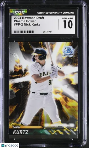 2024 Bowman Draft Nick Kurtz Rookie Plasma Power #PP-2 CGC 10 Oakland Athletics