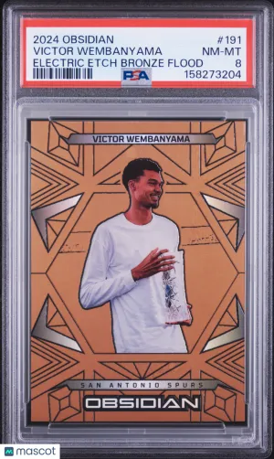 2024 Panini Obsidian Victor Wembanyama #191 Electric Etch Bronze Flood front