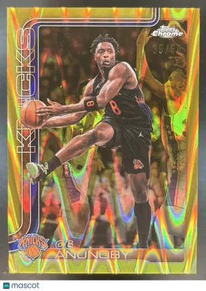 Chrome Update OG Anunoby Base Gold Ray Wave Refractor #43 New York Knicks