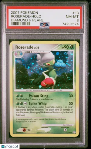 2007 Pokemon Diamond & Pearl Roserade Diamond & Pearl #13 PSA 8