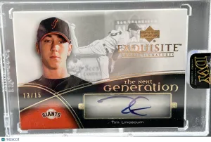 2007 Upper Deck Exquisite Rookie Signatures Tim Lincecum 13/15 San Francisco Giants