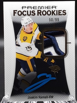 2025-26 Upper Deck Premier Joakim Kemell Focus Rookies Auto Patch /99 RC
