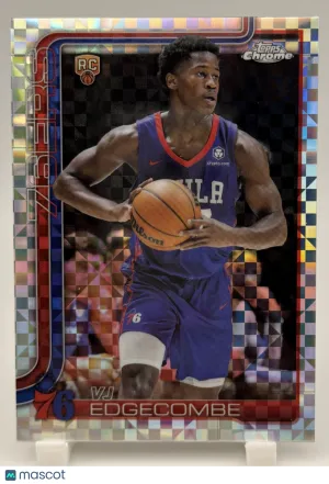 2025-26 Topps Chrome Vj Edgecombe #253 X-Fractor Short Print Parallel/Variety Rookie Base Set Insert