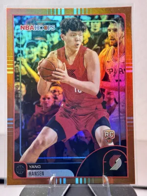 Yang Hansen 2025-26 Topps NBA Hoops Orange Foil Rookie Card # 6 Blazers