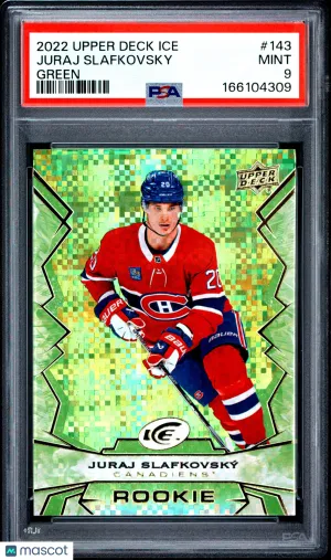 2022/23 Upper Deck Ice Juraj Slafkovsky #143 Green Rookie PSA 9