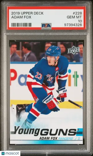 2019 Upper Deck Adam Fox Young Guns Rookie PSA 10