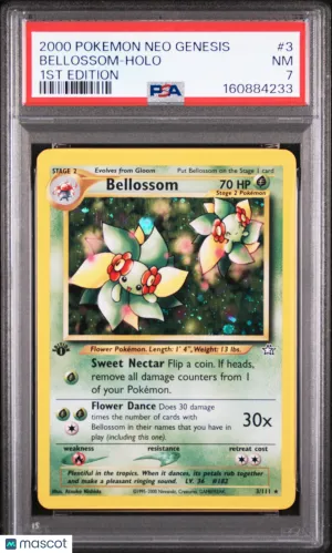 2000 Pokemon Neo Genesis 1st Edition Bellossom 1st Edition #3 PSA 7
