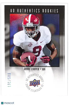 2015 Upper Deck Football UD Authentics Rookies Amari Cooper /500 #UA-7 Alabama Crimson Tide