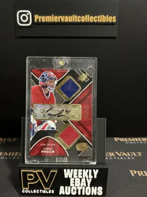 2007 SPX #233 CAREY PRICE ROOKIE DUAL JERSEY AUTO RC /499