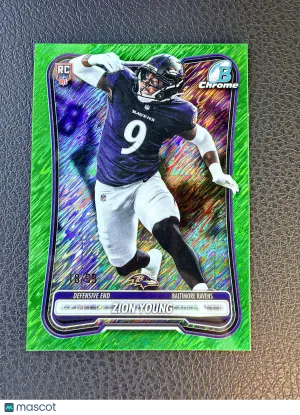 2026 Bowman Football Zion Young #BCV-179 Green Shimmer Refractor /99 SP RC