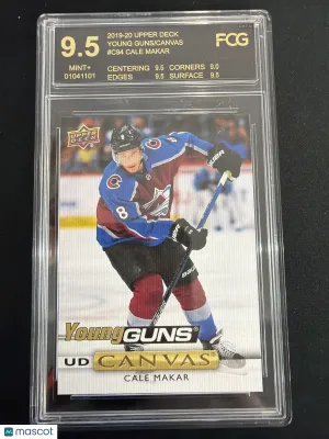 2019 Upper Deck Series 1 UD Canvas Cale Makar #C94 Young Guns FGC 9.5