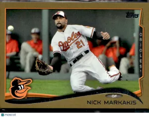 2014 Topps Nick Markakis #61 Gold 0025/2014