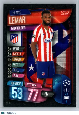 Thomas Lemar 2019-20 Topps UEFA Champions League Match Attax #ATL15 Atletico Madrid
