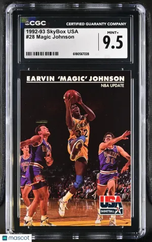 1992-93 Skybox Usa Magic Johnson #28 CGC 9.5 Los Angeles Lakers