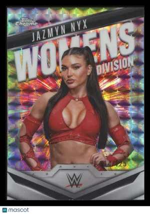 Jazmyn Nyx 2025 Topps Chrome WWE Womens Division #WD-JAZ Aqua Geometric Refractor 14/125 NXT