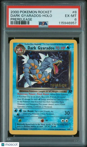 2000 Pokemon Rocket Dark Gyarados Holo Prerelease PSA 6 #8