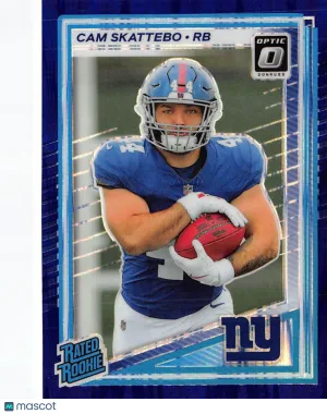 2025 Panini Donruss Optic Cam Skattebo Purple Flash Rookie #228 New York Giants