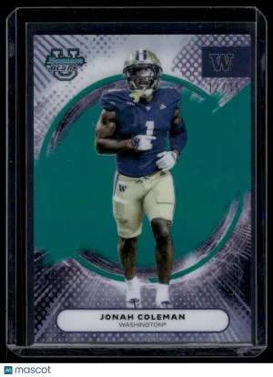 2025 Bowman U Best Topps Teal /15 Jonah Coleman #55 Washington Huskies Football Card