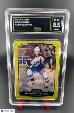 2022-23 O-Pee-Chee Platinum Nathan MacKinnon #17 Yellow Surge Parallel/Variety Base Set GMA 8.5