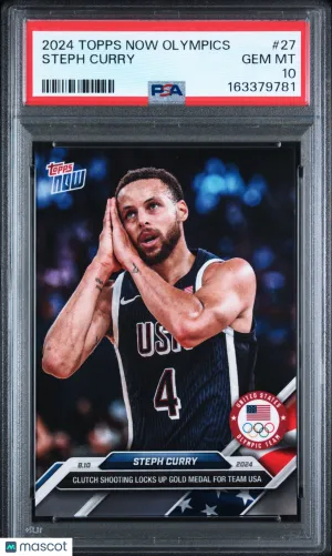 2024 Topps Now Olympic Games Steph Curry #27 "Night Night" PSA 10