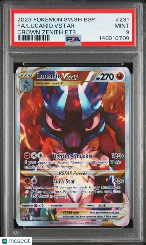 2023 Pokemon—Lucario VSTAR #SWSH291 Sword & Shield Promos—Black Star Promo Holo PSA 9