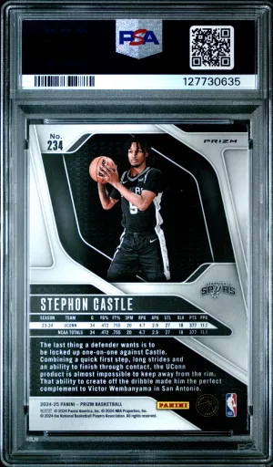 2024 Panini Prizm Stephon Castle #234 Silver PSA 9 back