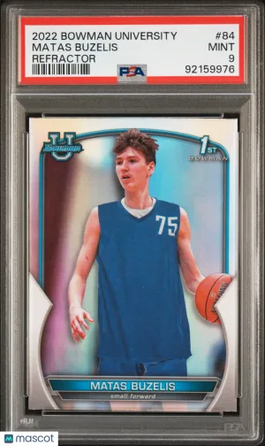 2022 Bowman Chrome University Matas Buzelis Refractor #84 PSA 9
