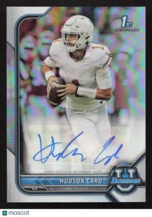 2021-22 Bowman University Hudson Card #BCPA-HC Bowman Chrome Prospects Autographs AU