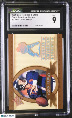 1999 Leaf Rookies & Stars John Elway 25/2500 Great American Heroes #GAH-8 CGC 9 Denver Broncos
