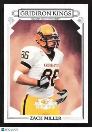 2007 Donruss Threads Zach Miller #CGK-21 College Gridiron Kings Silver Holofoil SN