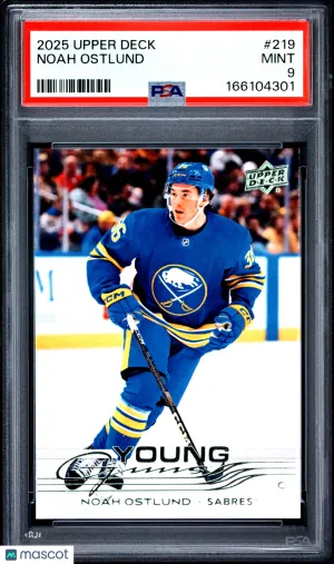 2025/26 Upper Deck Noah Ostlund #219 Young Guns Rookie PSA 9