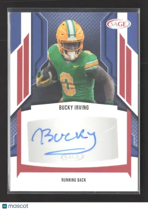 2024 SAGE Autograph Bucky Irving A-BI Oregon Ducks Football Card