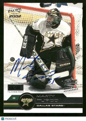 2001-02 Pacific Marty Turco #446 AU,SN