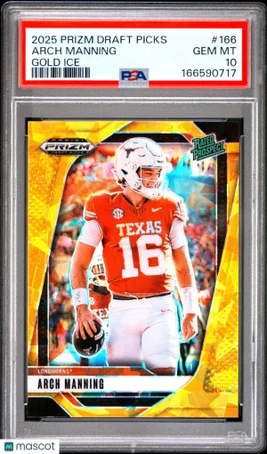 2025 Panini Prizm Draft Picks Arch Manning #166 Gold Ice front