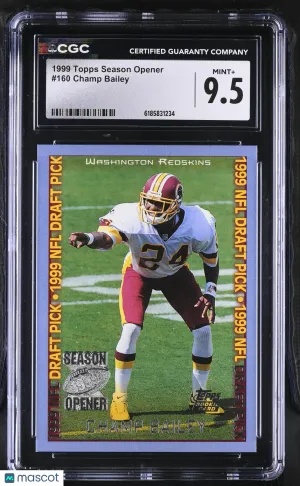 1999 Topps Season Opener Champ Bailey Rookie #160 CGC 9.5 Washington Redskins