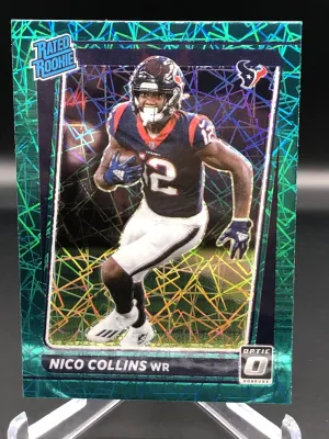 2021 Panini DonRuss Optic No.230 Teal Velocity Nico Collins Rookie Card