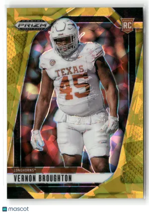 2025 Panini Prizm Draft Picks Vernon Broughton #125 Prizms Gold Ice