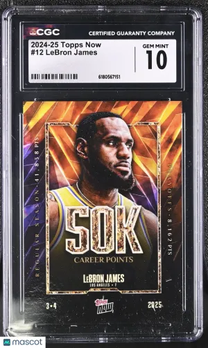 2024-25 Topps Now LeBron James #12 CGC 10 Los Angeles Lakers