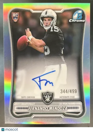 Flagship Fernando Mendoza Chrome Rookie Autograph Refractor #BCRA-FM Las Vegas Raiders