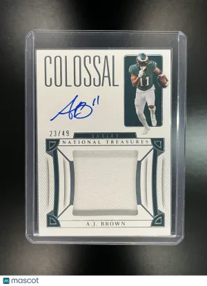2023 Panini National Treasures A.J. Brown #CS-AJB Colossal Signatures 23/49 Memorabilia